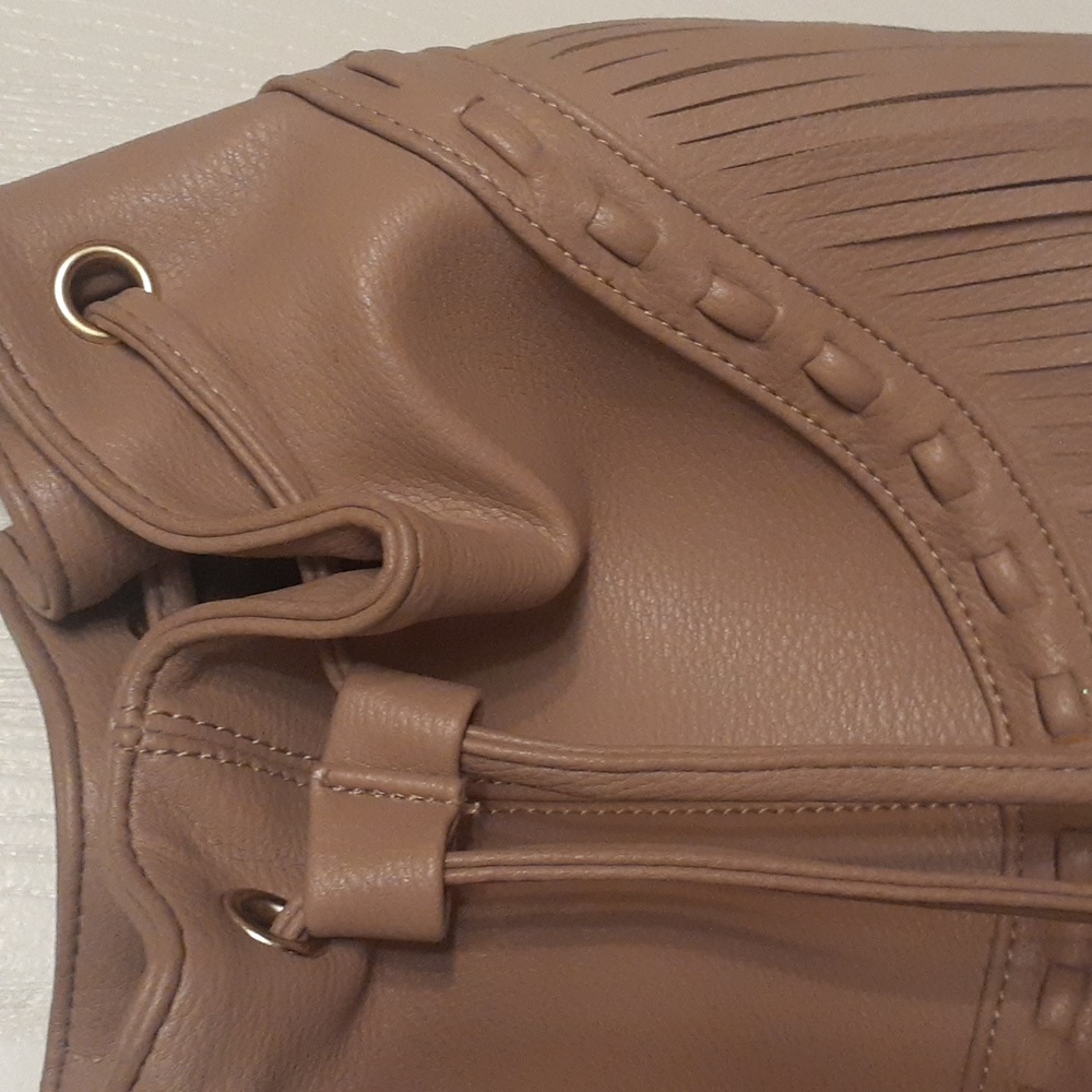 NEW mocha colored fringe shoulder bag.